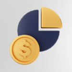 Gráfico de pizza e moeda dourada com símbolo de dólar, ilustrando RPV Federal.